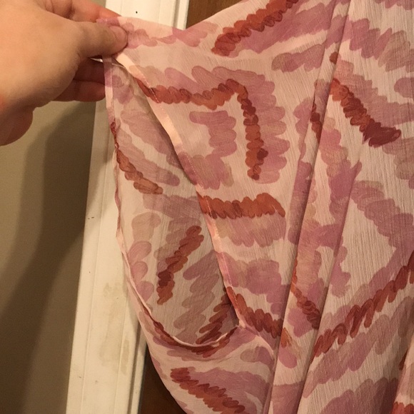 LOGO By Lori Goldstein Sheer 2XP Dress (Petite). Color is several shades of pink - Picture 4 of 8